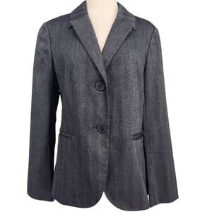 Lafayette 148 New York Single Breasted Metallic Herringbone Blazer – Size 8
